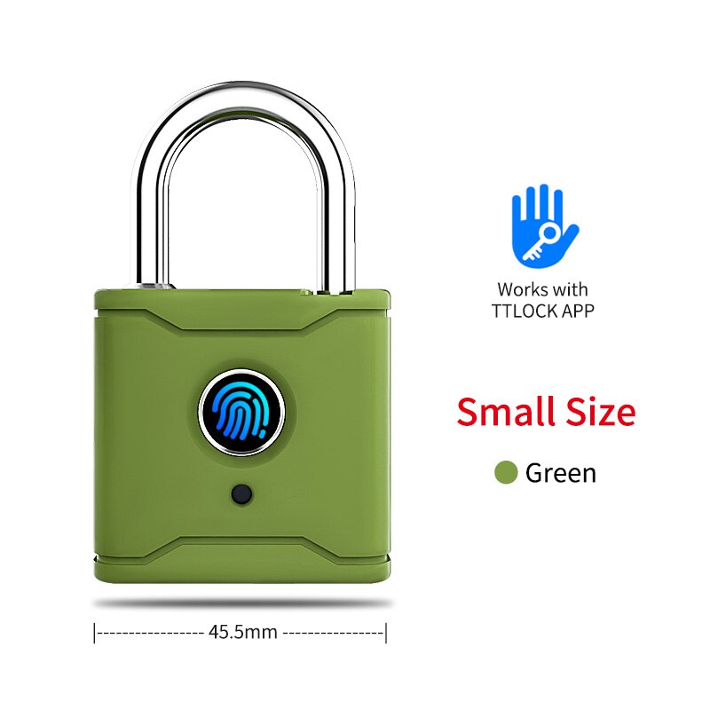 Bluetooth Smart Hangslot Vingerafdruk Lock Slimme Keyless Met Ttlock App: Donkergroen