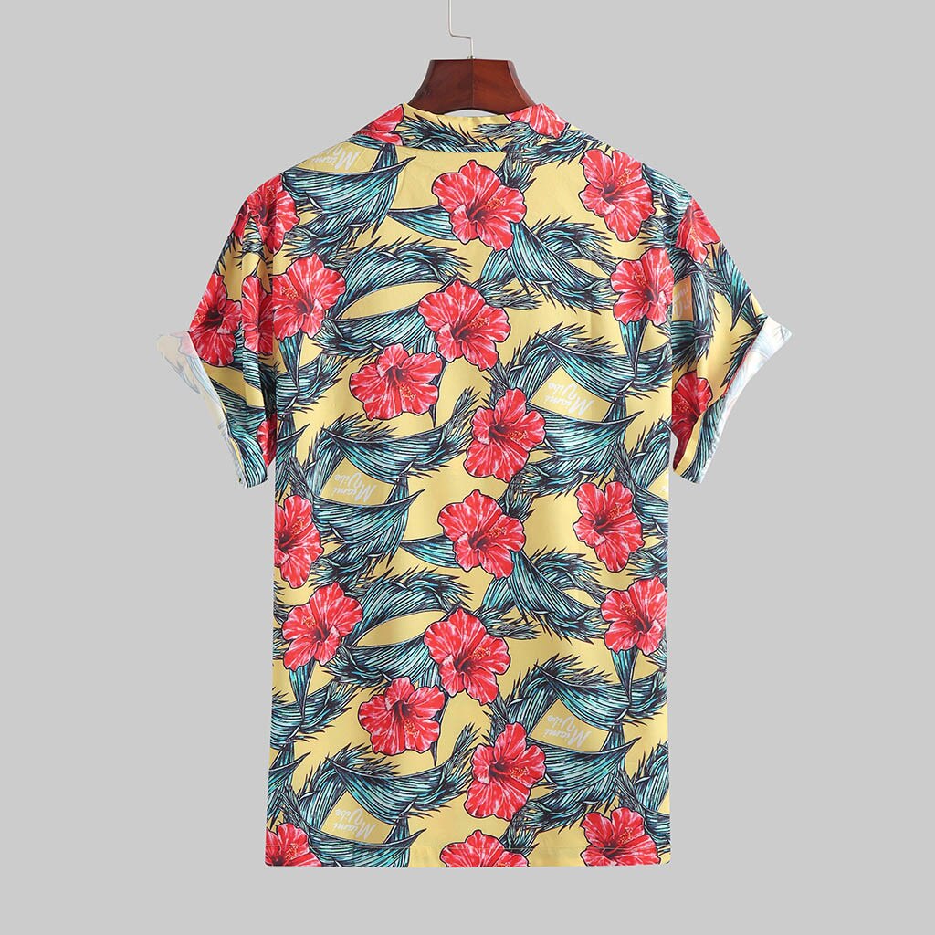 Camisa Hawaiana Hombre Manga Corta - Franela Estampada, Para Playa, Fiestas O Look Casual