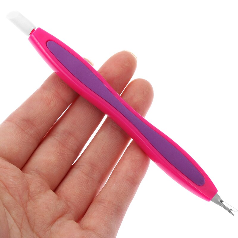 1Pc 2in1 Nail Tips Buffer File Cuticle Trimmer Cuticle Pusher Remover Nail Teen Manicure Tool Voor Nail art