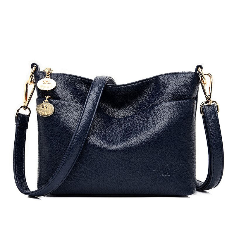 Grote Capaciteit Vrouwen Crossbody Tassen Luxe Handtassen Vrouwen Tassen Lederen Schoudertas Messenger Bags Sac A Main: Blue