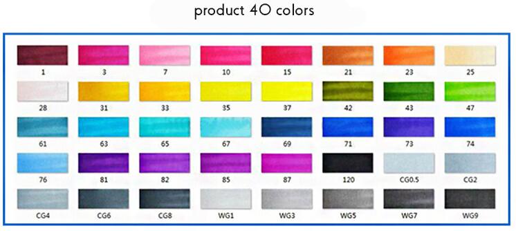 30/40/60 Colors Graphic Marker Pen Set Sketch Art Markers Double Headed Color Art Pens Paiting Pen with 4/5: product 40 colors