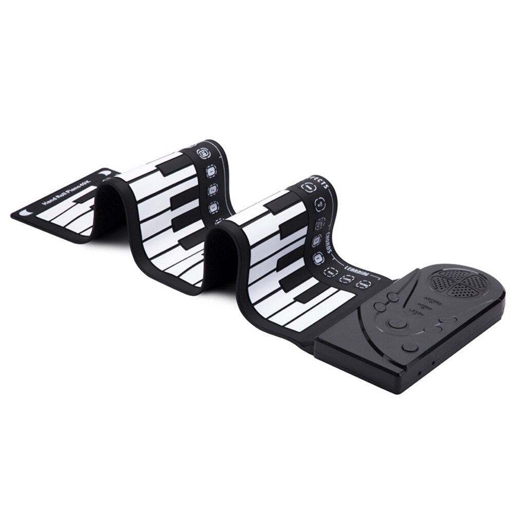 49 / 61 Keys Roll Up Piano Portable Rechargeable Electronic Hand Roll Piano With Silicone Piano Keyboard For Beginners Musical: Black 49 Keys