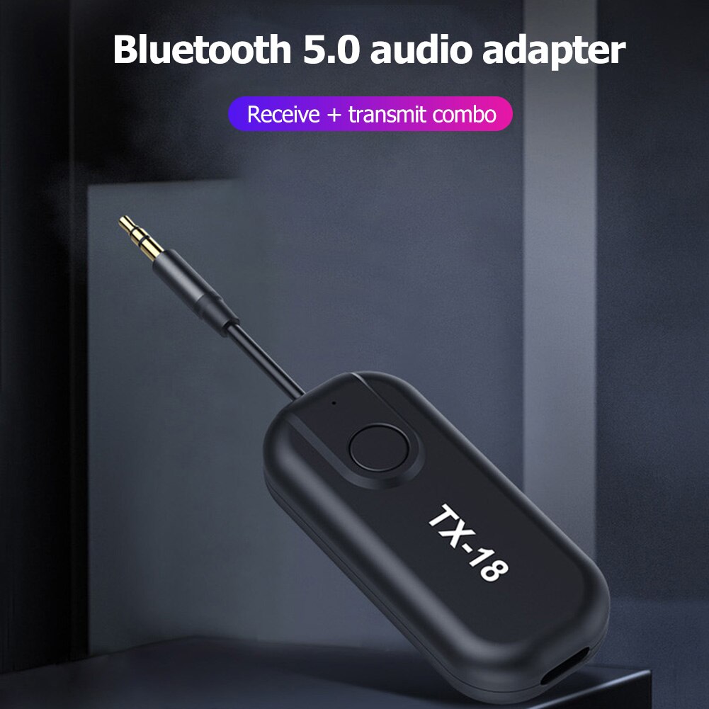 Mini TV PC Kit Wireless Adapters 2 in 1 Bluetooth 5.0 Adapter Dongle Transmitter Receiver for Car TV Speaker