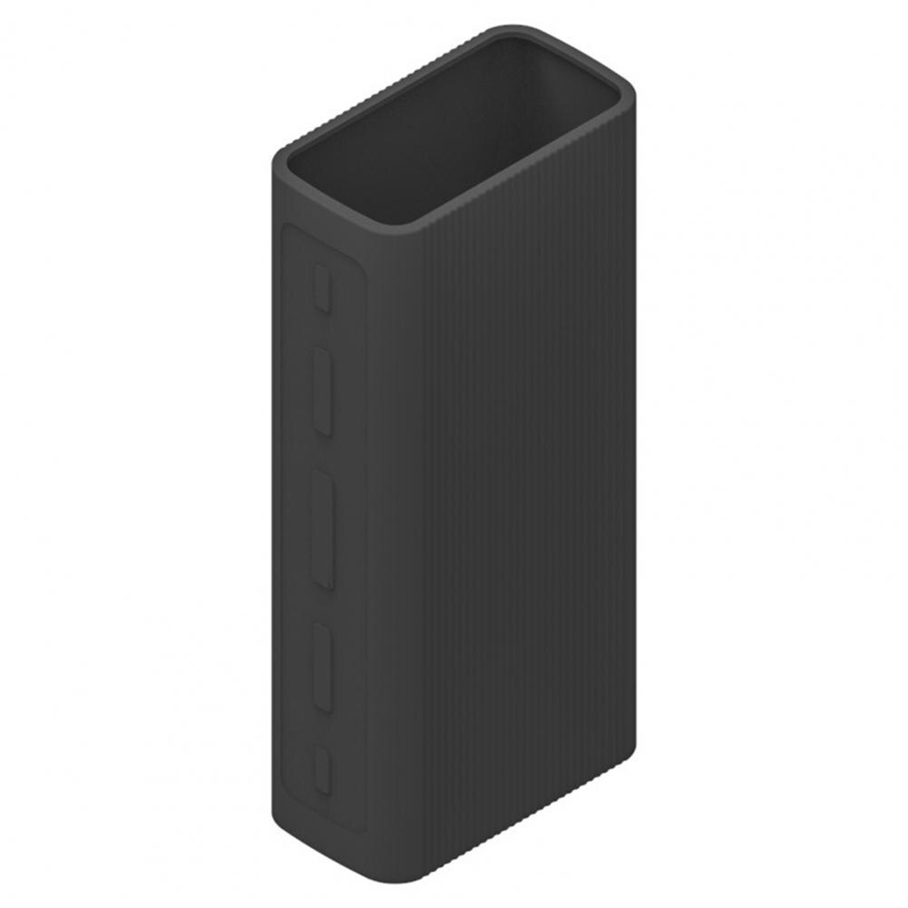 Capa protetora de bateria externa, carregamento rápido de silicone para xiaomi 30000mah: Preto