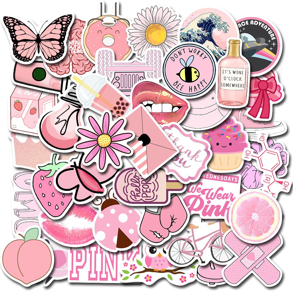 50pcs Vsco Girls Stickers Waterproof Skateboard Scrapbook Laptop Suitcase Decoration Sticker Graffiti Stickers for Kids Children: AZ052