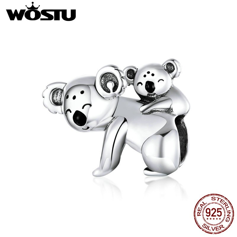 WOSTU Real 925 Sterling Silver Giraffe Dazzling Clip Charms Round Crystal Crown Heart Beads Fit Original Women Bracelet: DAC260