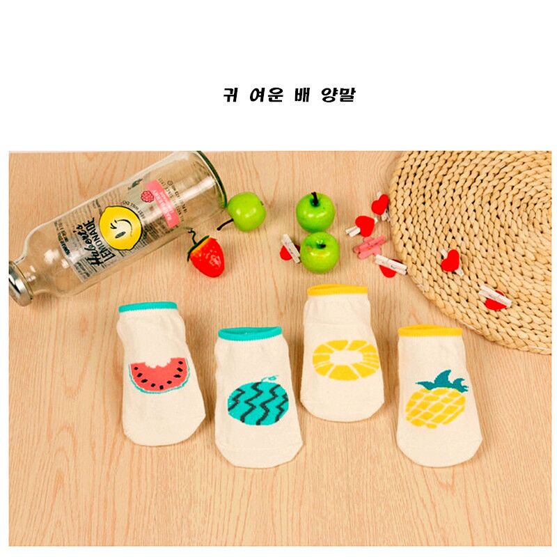 1 Pair Baby Anti Slip Newborn 4-36month Cotton Lovely Fruit pineapple watermelon Slippers Boy Girl Unisex Skid Socks kids