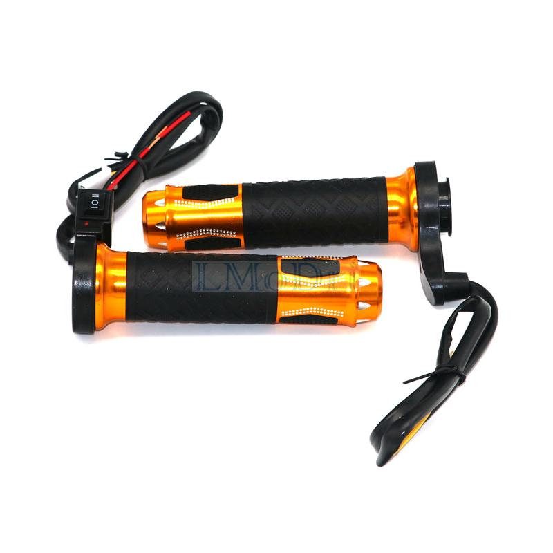 LMODRI Motorcycle Electric Heated Grips Motorbike Grip ATV Scooter 22mm 7/8" Handlebar Hand Warmer Aluminum 12V