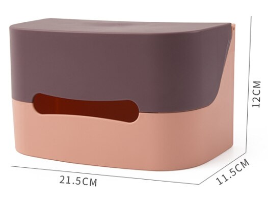 Tissue Box Holder, Household Wall Mount Storage Box for Facial Tissues and Napkin Paper, ABS Material , 21.5 cm*12 cm* 11.5 cm: D