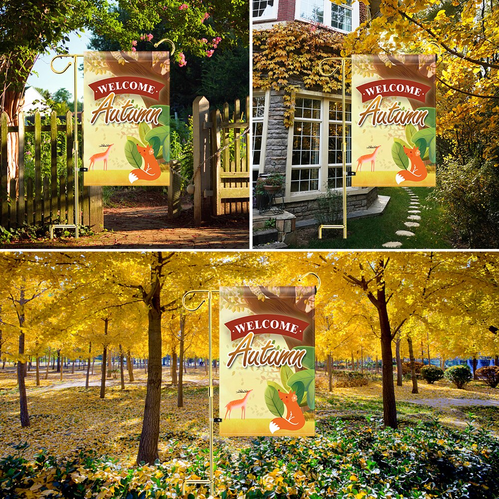2 Pack Tuin Vlag Stand Banner Vlaggenmast, Golden Smeedijzeren Yard Tuin Vlag Pole, met Tijger Clip En Lente Stoppers