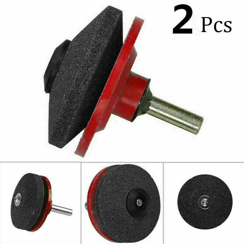 2Pcs Universal Lawn Mower Faster Blade Sharpener Grinding Power Drill Garden Kit(Red)