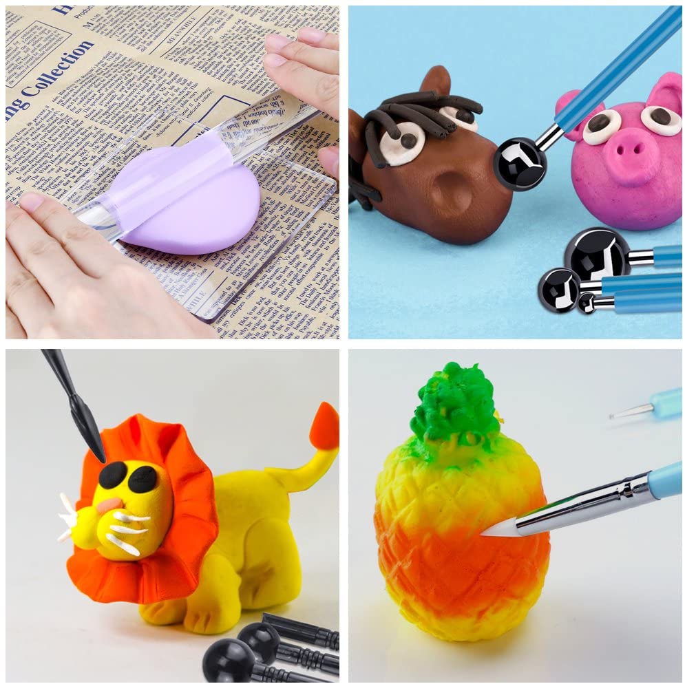 Modeling Clay Tools Kit Carving Sculpture Ceramic Pottery Sculpting Polymer Clay Craft Hobby Supplies Mandala Dotting Tool Set
