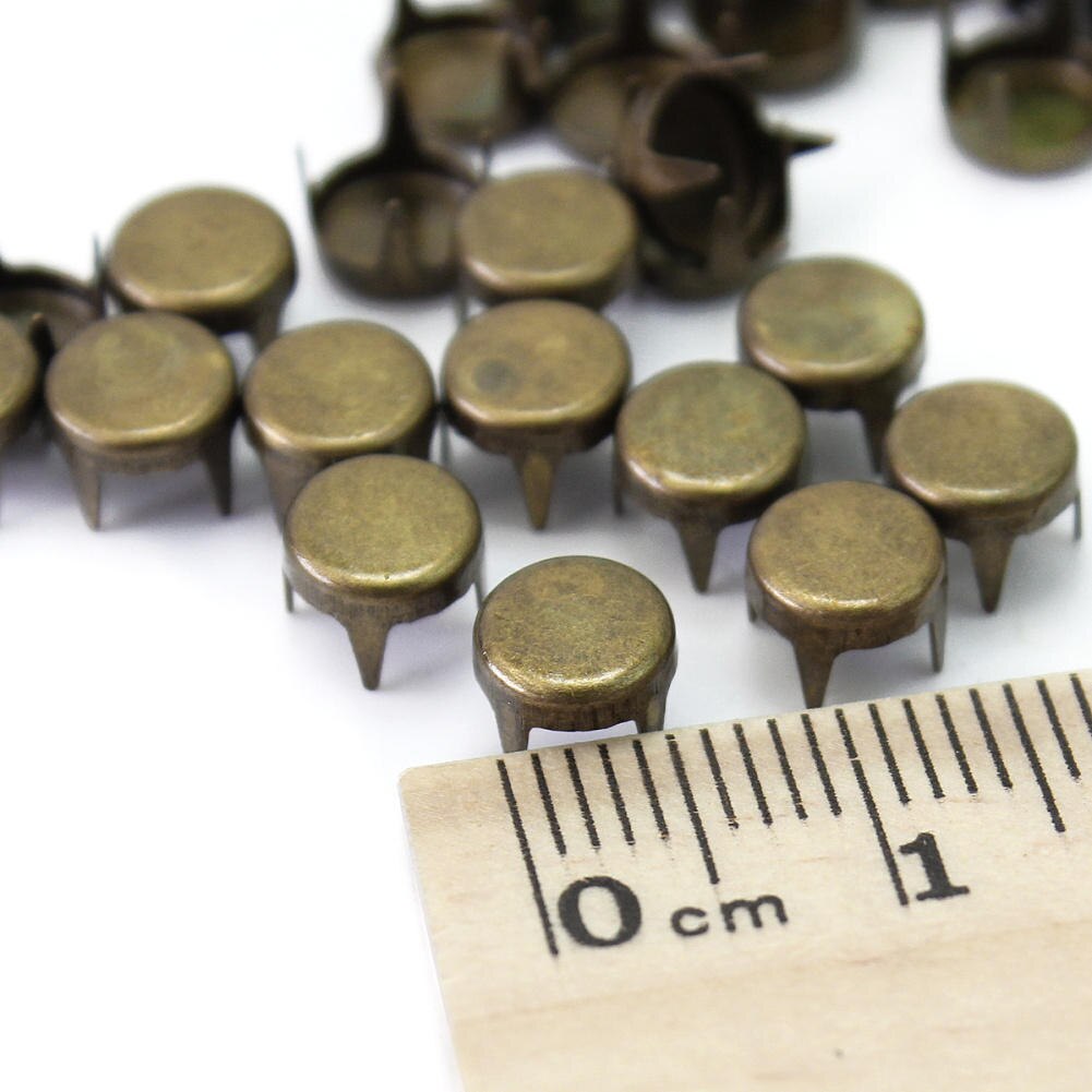 100 Pcs Round Rivet Copper Round Rivet Studs Spike Punk Rock Style DIY Bags Shoes Clothes Bracelet Leathercraft Decoration