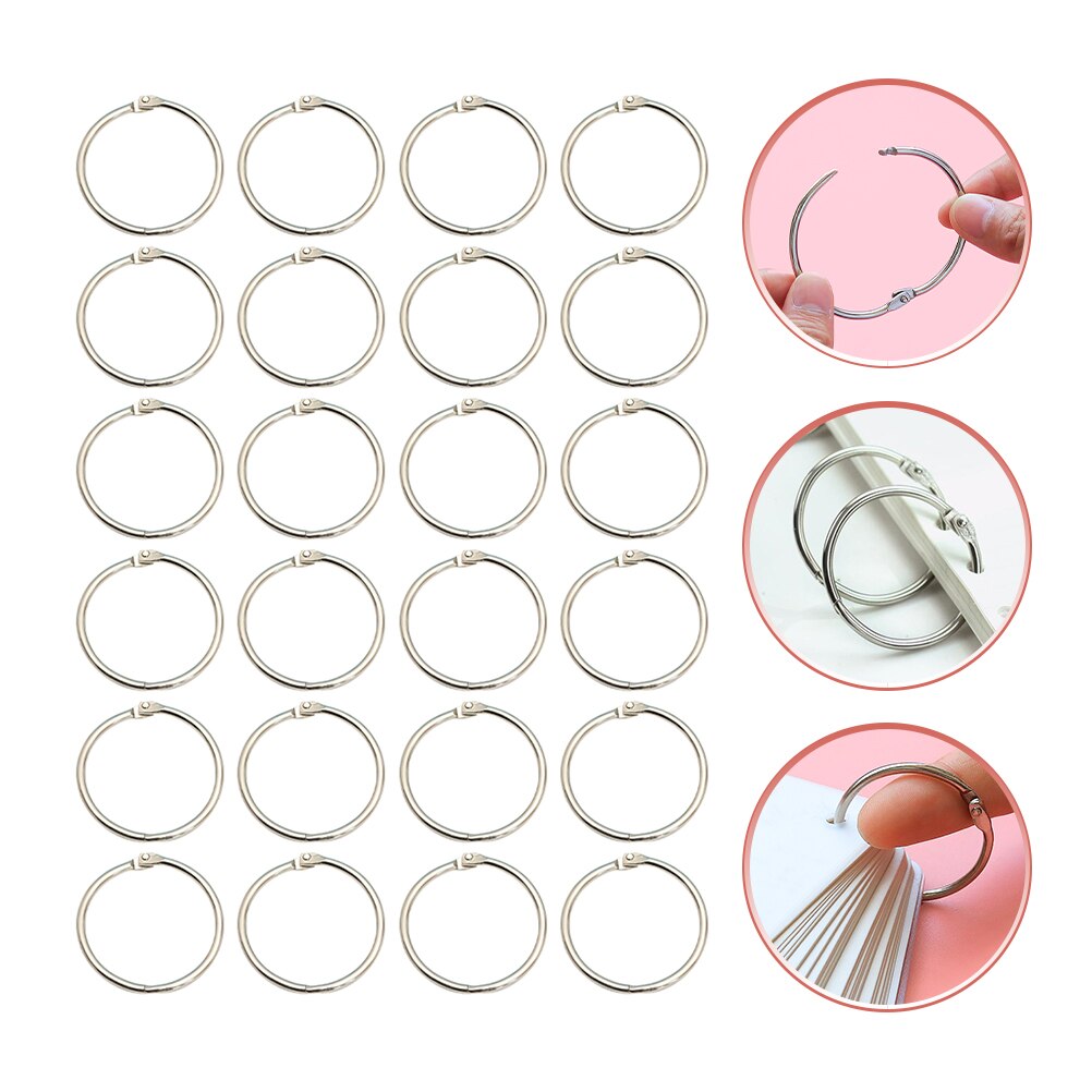 100Pcs Loose Leaf Ring Flexibele Boek Ringen Bindmiddel Ringen Voor Diy Notebook Clip Ringband Ringen: Default Title