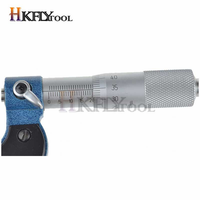 0-25mm rör mikrometer tjocklek mikrometer med trumhuvud vägg rörtjocklek mätverktyg
