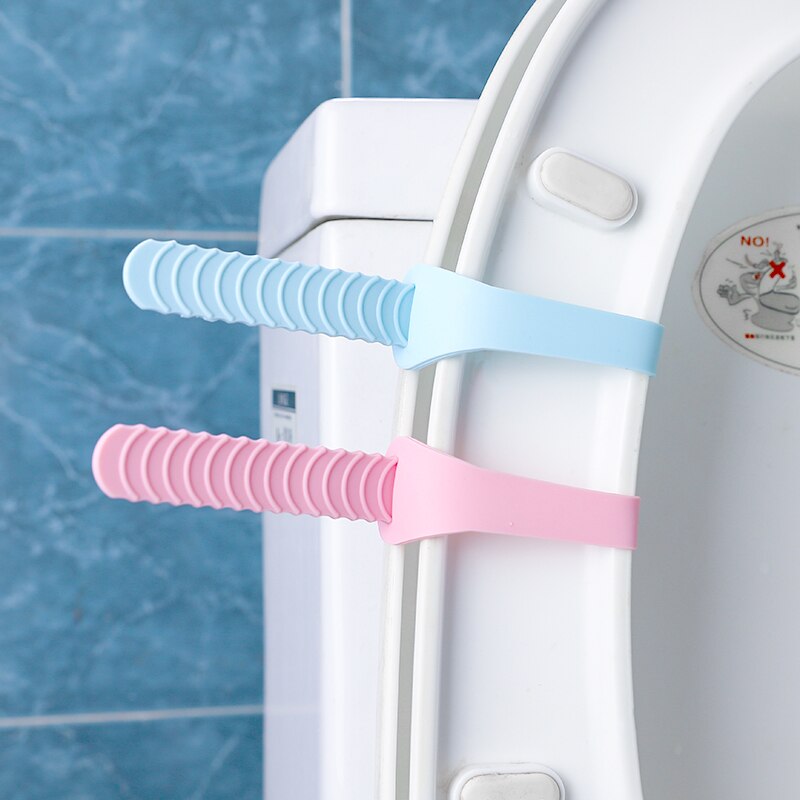 Silicone toilet cover lock type large size toilet flip cover handle anti-dirty hand toilet handle