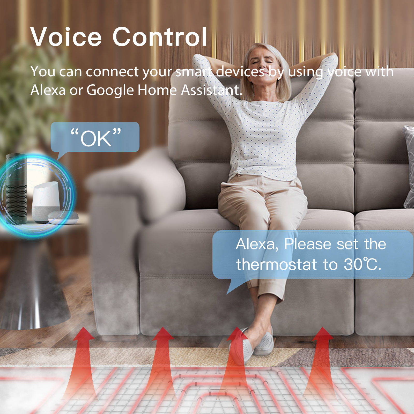 BSEED Touch Screen Electric Floor Heating Water Boiler Room Thermostat Module Part ZigBee Alexa Temperature Controller APP