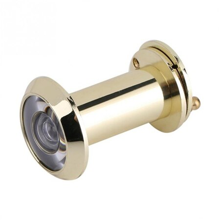 Visor de puerta con cámara de seguridad ajustable para el hogar, Visor de puerta de aleación de 220 grados, 16mm, vidrio óptico para casa, ojo antirrobo, mirilla de vídeo: Brushed gold