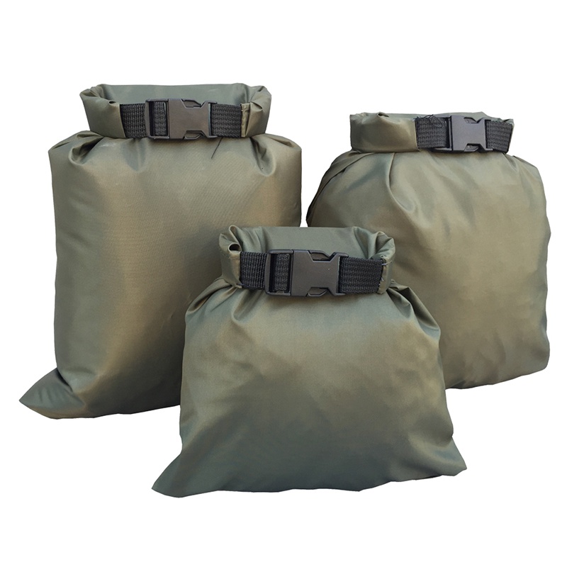 Outdoor 3Pcs/Set Carrying Valuable Perishable 30D ultra DuPont cordura coated silicon Nylon Green Waterproof Bags