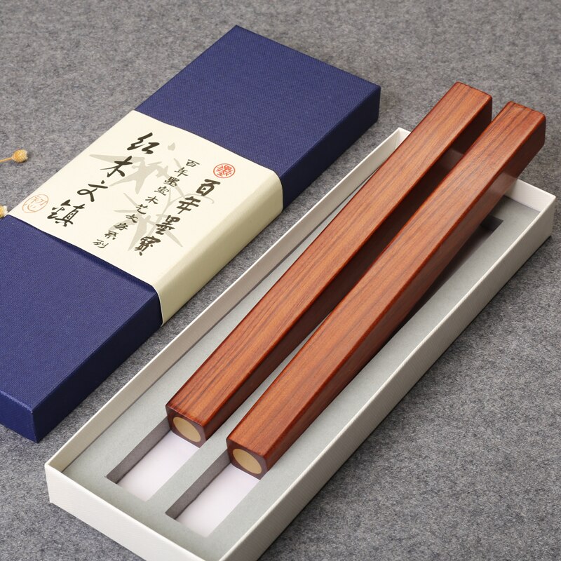 Solid Wood Paperweights Chinese Brush Calligraphy Painting Paperweights Student Tradtional Simple Red Sandalwood Paperweight