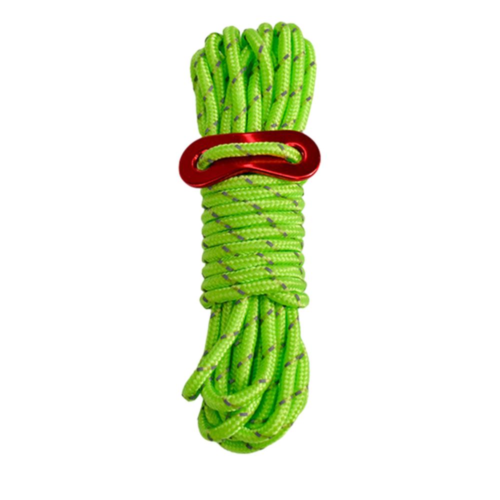 4M Outdoor Tentkoord Reflecterend Paracord Tenttouw Lichtgewicht Campingtouw Met Scheerlijnen Richter Spanner Pouch Voor Tent Tarp: green