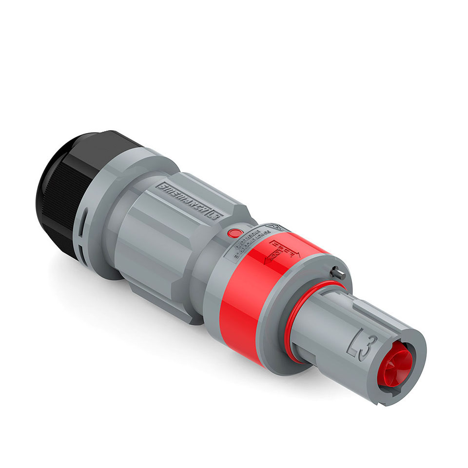 Powerart 400 -Ampere-inline-buchse, einpoliger netzstecker, kompatibel mit powerlock: Grau