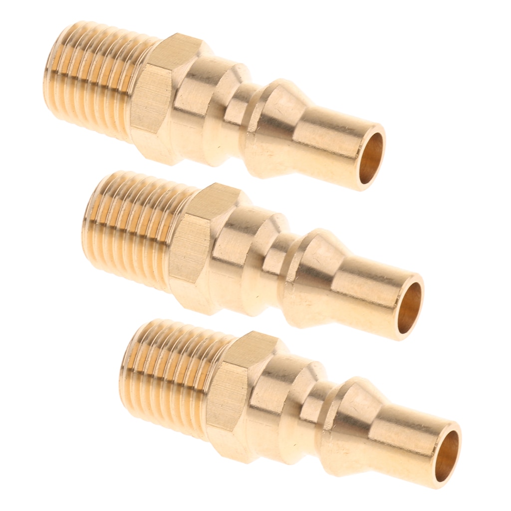 3 Pcs Premium Propane Gas Quick Connect Adapter Connector Hose Fitting 1/4'' Male Thread, for RV Oven, Easy to Install