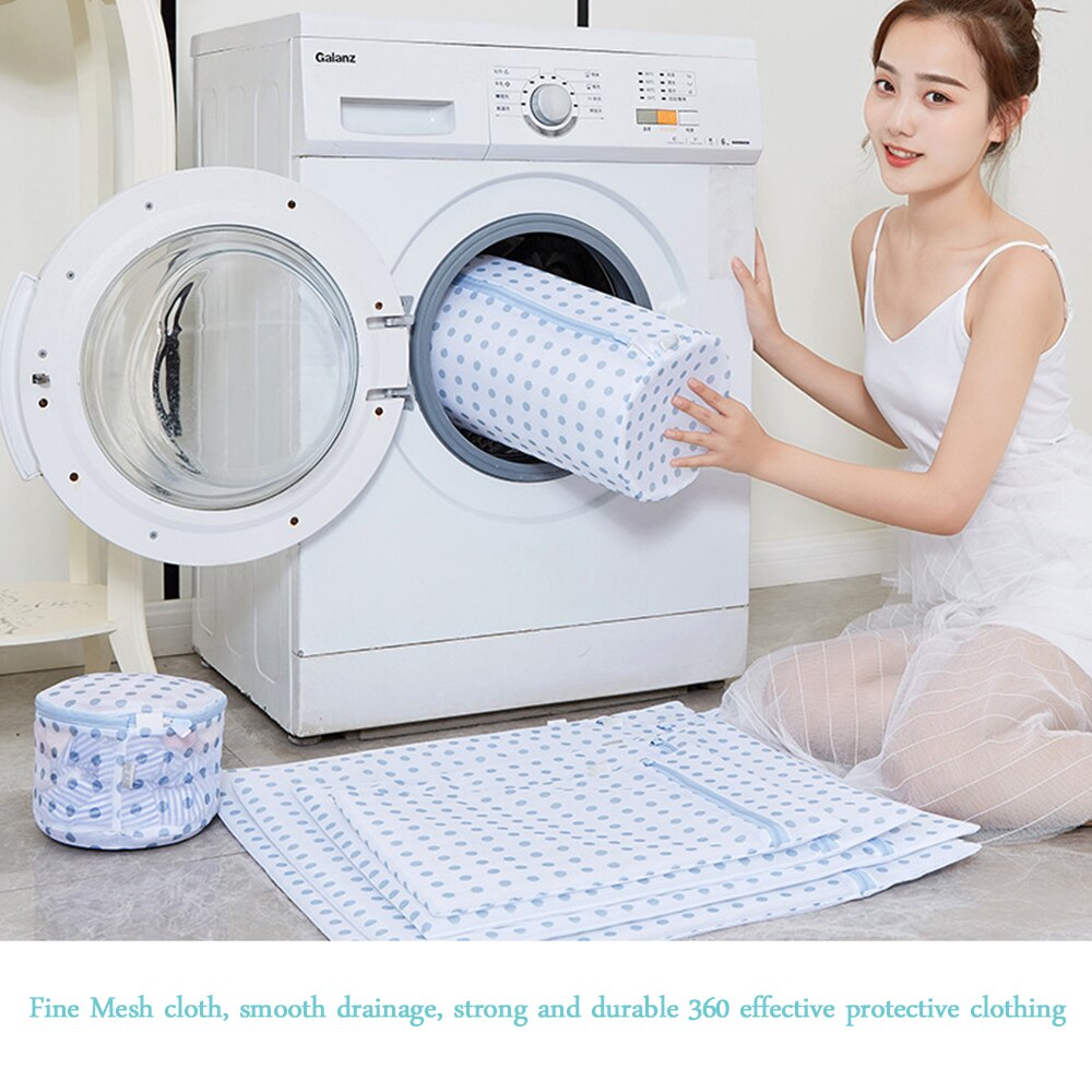 Home Polyester Mesh Laundry Bag Polyester Washing Net Bag For Underwear Sock Washing Machine Pouch Clothes Bra Bags