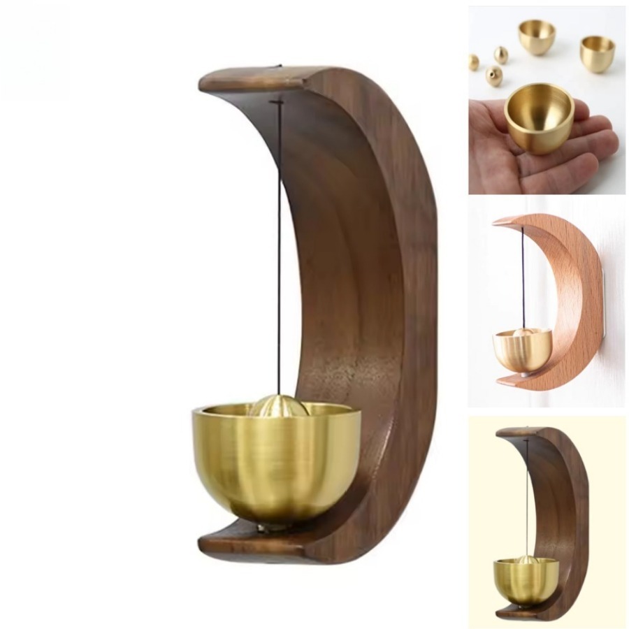 Cloche sonnette carillons éoliens sonnette en bois alerte maison petite cloche décoration de porte carillons éoliens et décorations suspendues