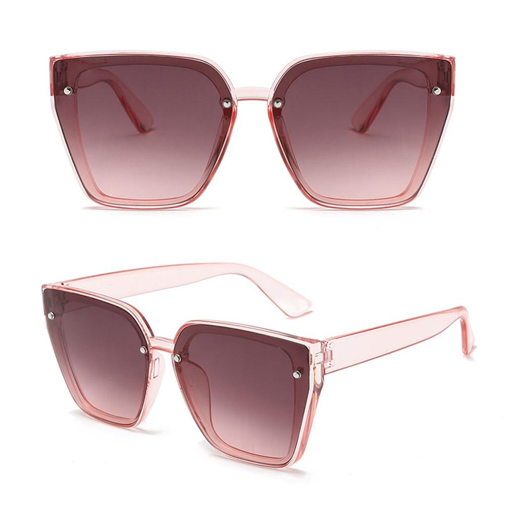 Kvinder fashionable retro alsidige solbriller stor ramme tynd ansigt solbrille: 07