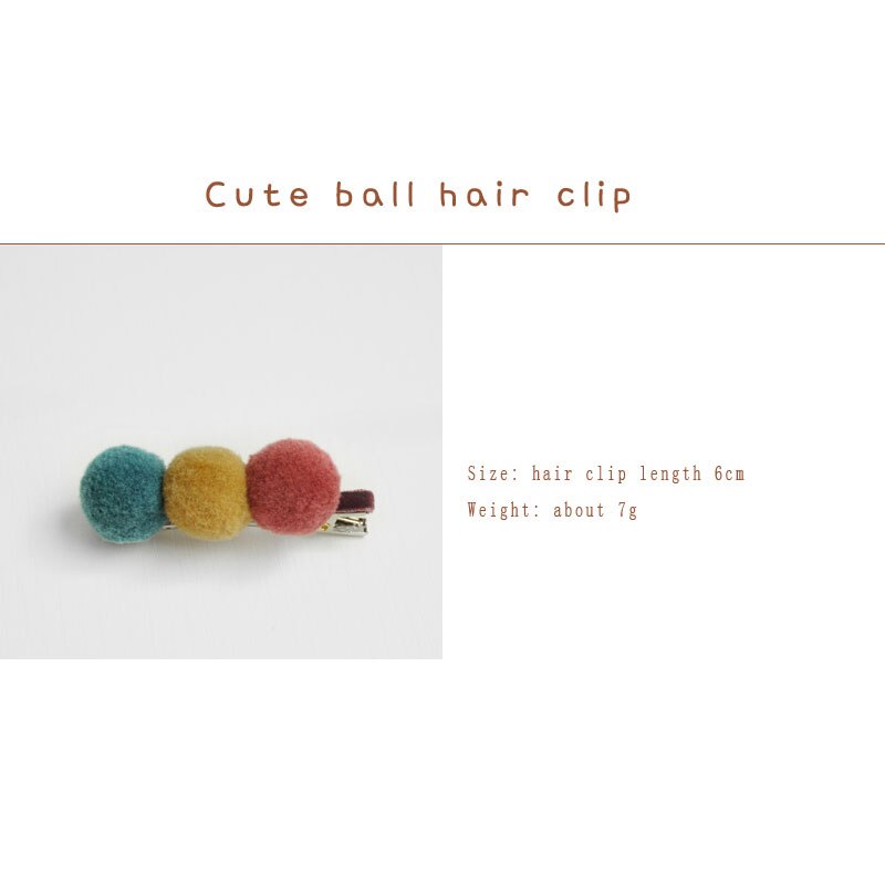 Nette freundlicher schnappen Haar Clips Für Mädchen Drei Farben Tandem Ball Pompom Haar Stifte Barrettes Headwear Baby freundlicher Haar Zubehör