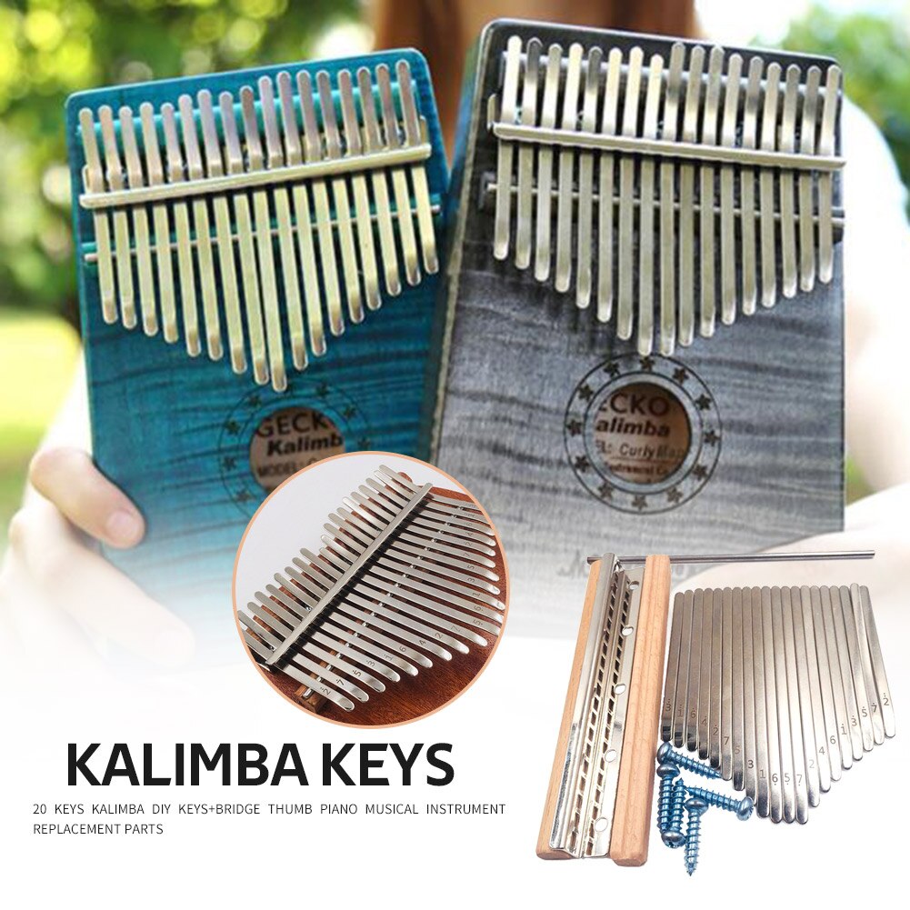 20- nøgler kalimba diy nøgler brosæt tommelfinger klaver musikinstrument tilbehør