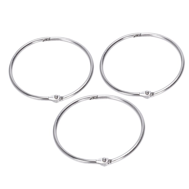 3 x grapa metálica Carpeta de libros anillos de hojas sueltas llavero 66x60xm