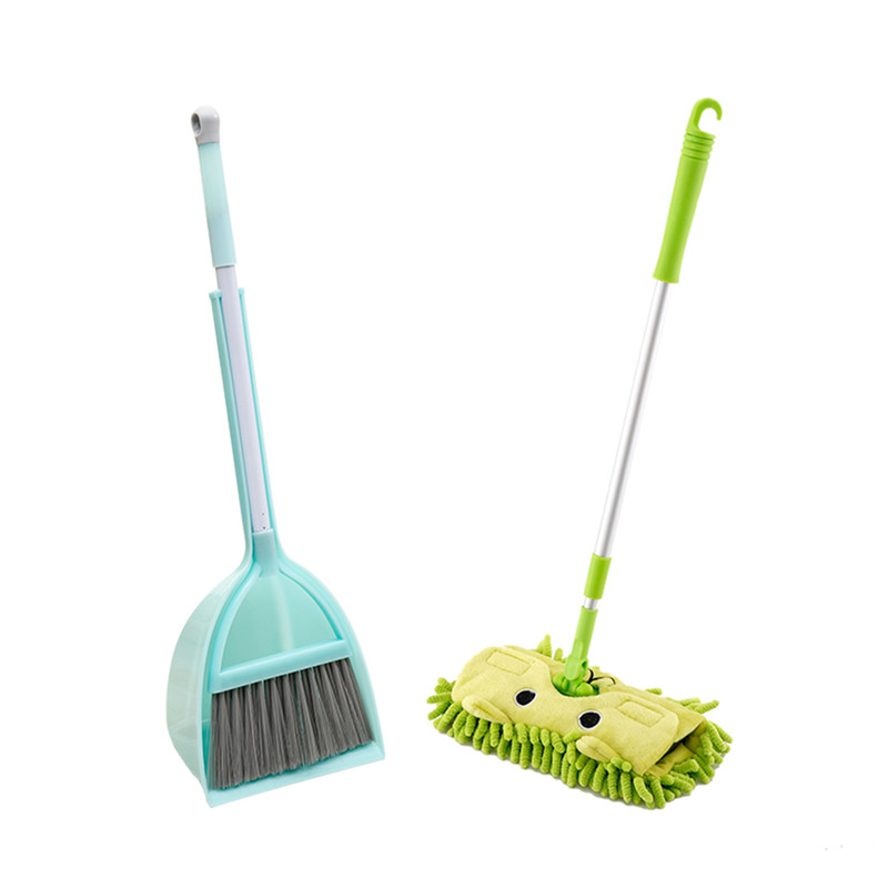 Bambini Scopa Paletta Set Mop Mini Scopa per La Pulizia Angolo Del Bambino Casa Spazzare Giocattolo Combinazione di Verde Vestito Scopa Mop Rosa: A1