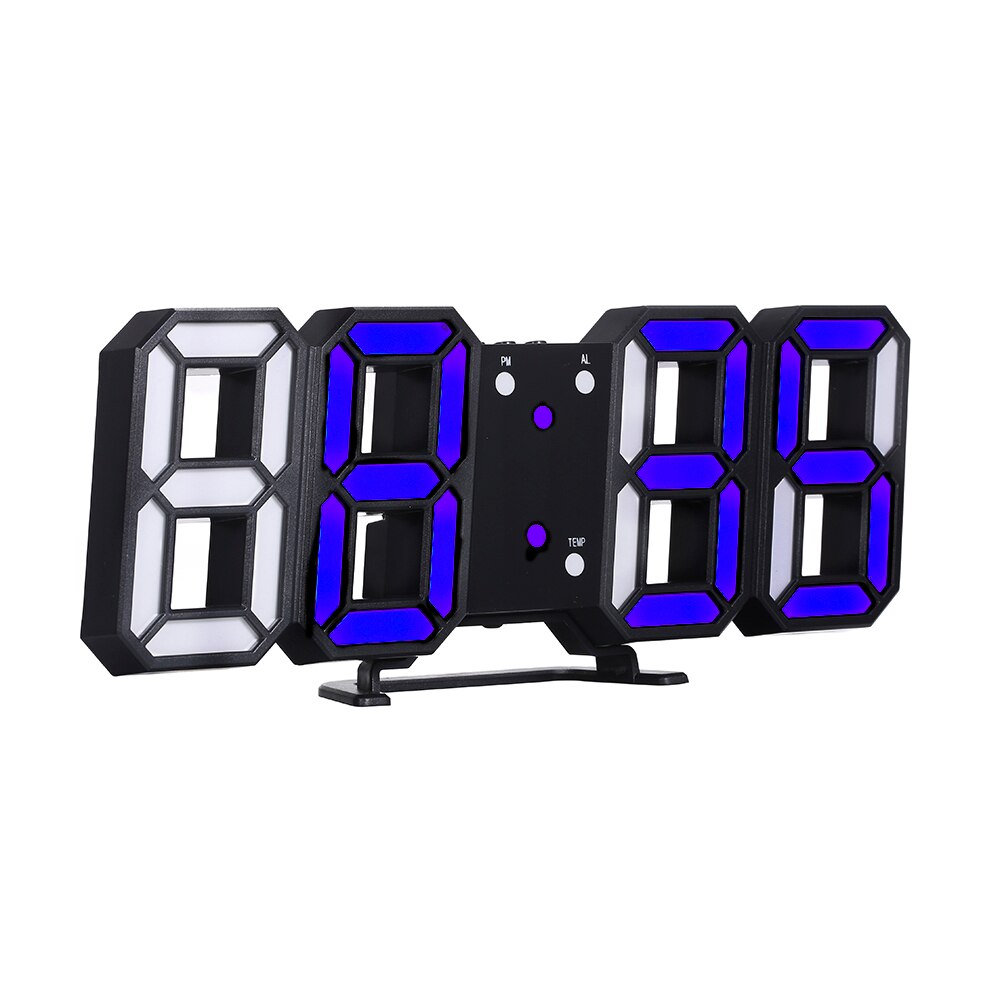 3D Led Digitale Klok Alarm Horloge Glowing Night Modus Elektronische Tafel Klok 24/12 Uur Display Wekker Muur Opknoping