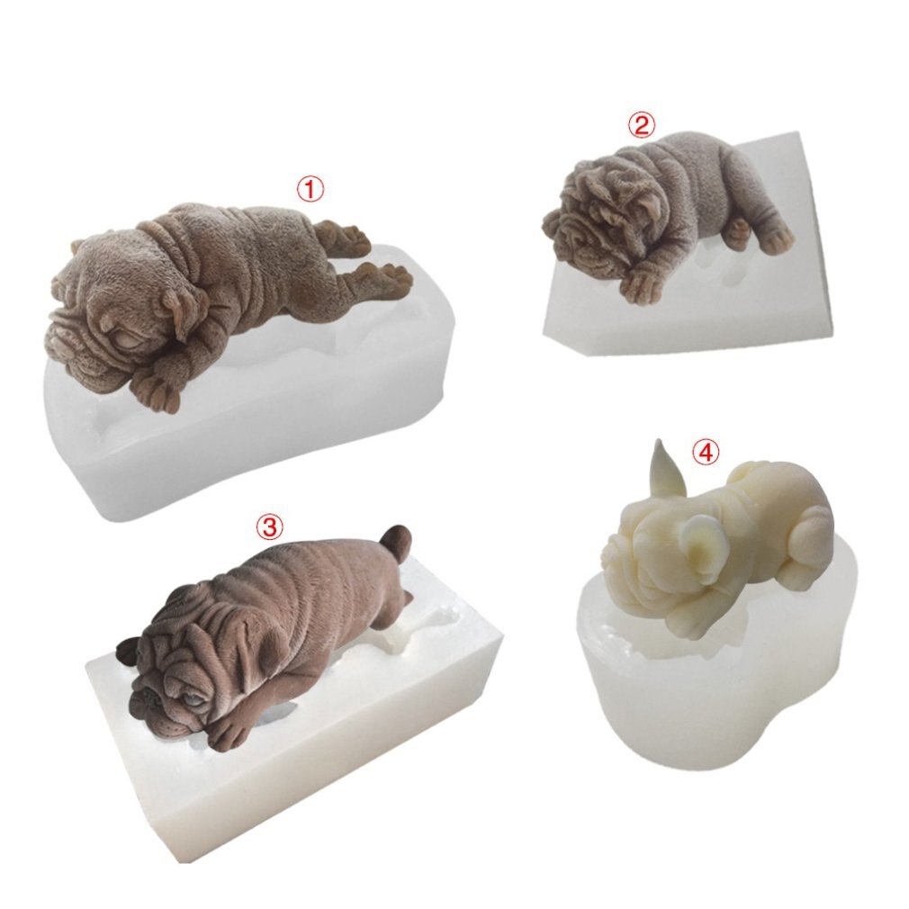 Moule de cuisson chocolat Shar Pei Mousse Silicone moule 3d chien crème glacée Fondant décoration moule de cuisson