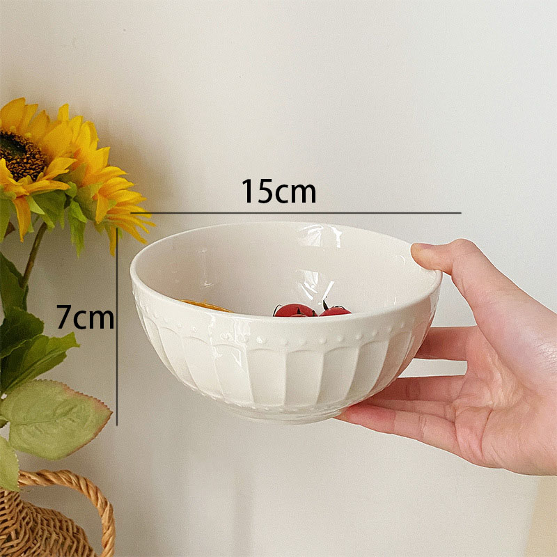 Juego de platos de cerámica europeos para el hogar, cuencos decorativos de cereales para el desayuno, platos de ensalada de frutas de escritorio para restaurante occidental: A-large