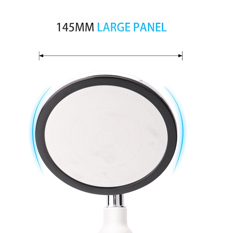 Zhang ji multi-fuctional håndholdt spa brusehoved 145mm stort panel højtryks spraydyse vandfald filter rense brusehoved