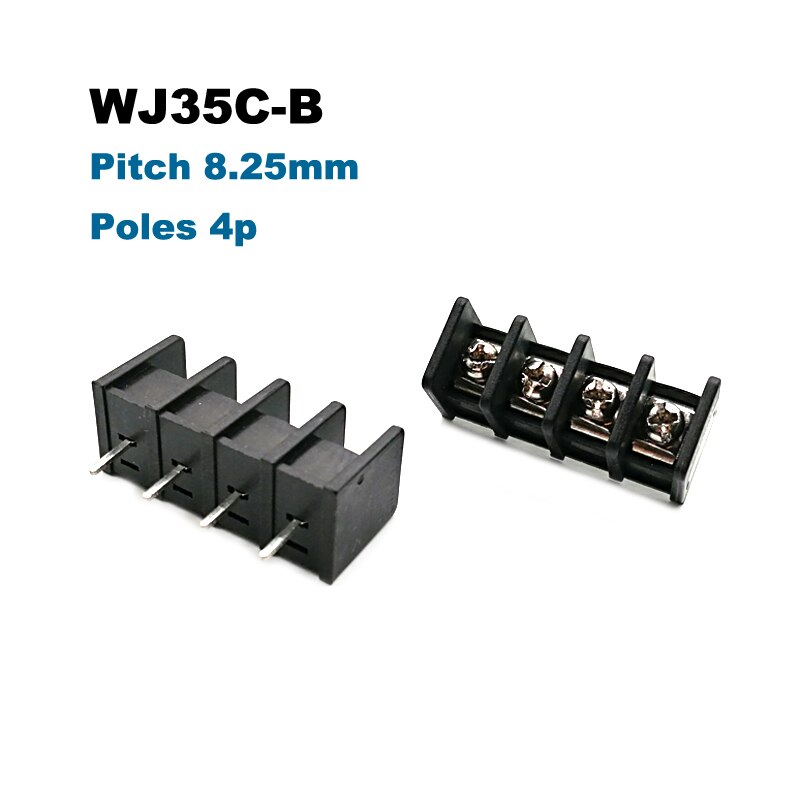 2Pcs Pitch 8.25mm Barrier Screw PCB Terminal Block 35C-B Bornier Straight 2/3/4/5/6Pin Wire Connector Morsettiera Cable 2.5mm2
