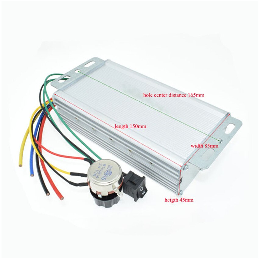 70A 12V-60V PWM Motor Speed Controller High-power DC Motor Reducer Governor Forward/Reverse Switch Motor Speed Controller