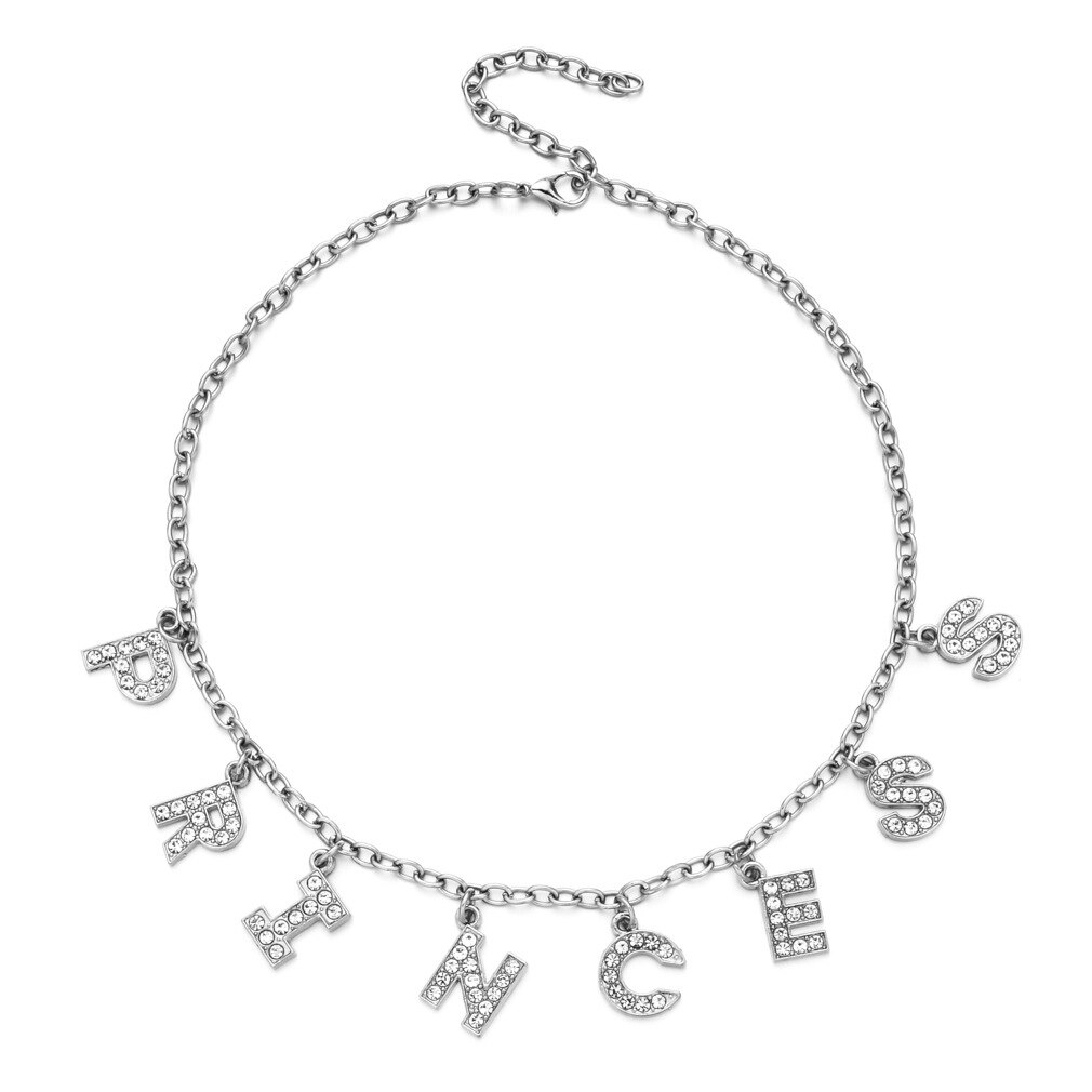 ¡Nueva tendencia! Colgante de plata con letras del alfabeto Bitch, collar llamativo para mujer, cadena de clavícula para , accesorios de joyería