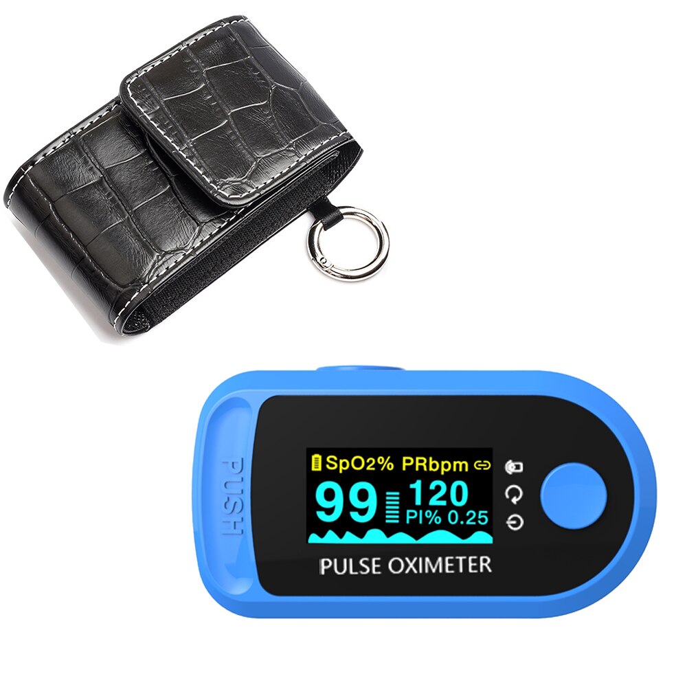 Bluetooth pulsoximeter søvnovervågning blod iltmætningsmåler oximetro de dedo spo 2 pr pi monitor support android ios: Oxmeter sort pu