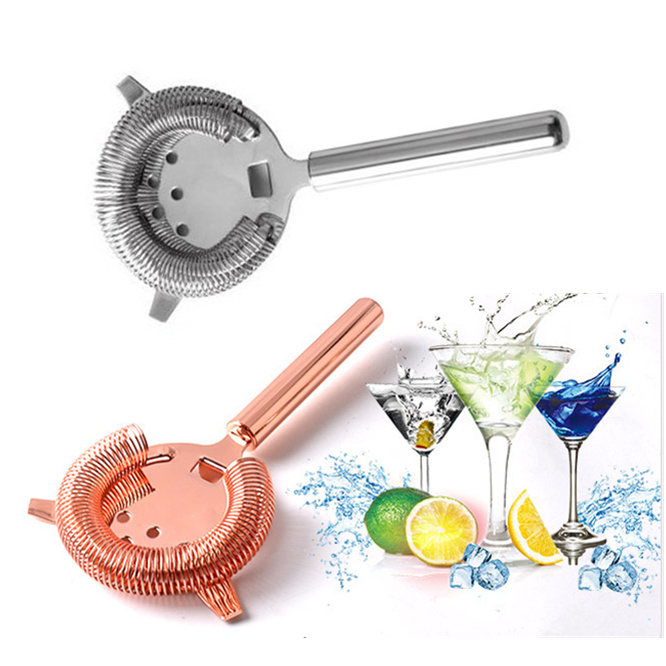 Colador de cóctel de barra de muelles dorados, de acero inoxidable, de lujo, colador de Bar, herramienta de Bar, colador de hielo de vino, percolador de Bar, 10 Uds.