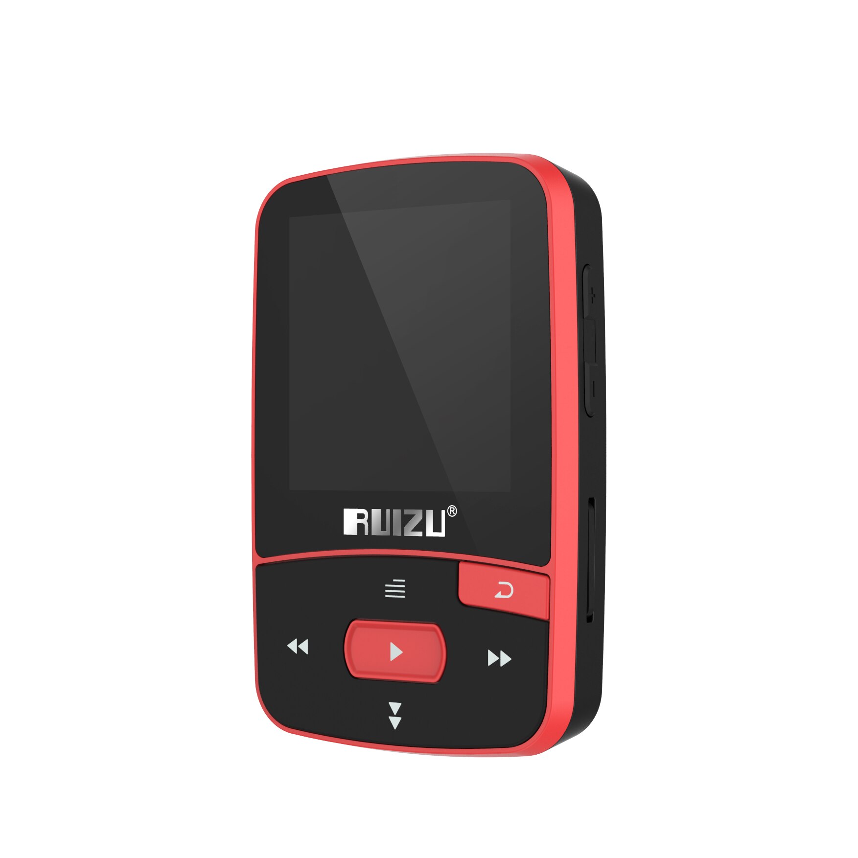 RUIZU-reproductor MP3 X50, dispositivo deportivo con Bluetooth, Clip de 8gb, Mini reproductor MP3 MP4 con pantalla compatible con FM, grabación, E-Book, reloj, podómetro: Rojo