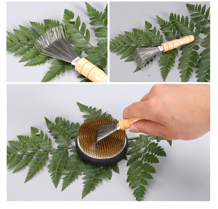 Râteau de nettoyage à broche japonais ikebana Kenzan, outil de nettoyage des ordures, arrangement de fleurs, outils auxiliaires à fleurs