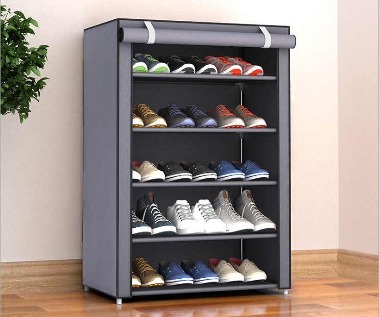 Simple sko skab sko opbevaring sko holder organizer non-woven stof opbevaring sko rack støvtæt opbevaring sko skab