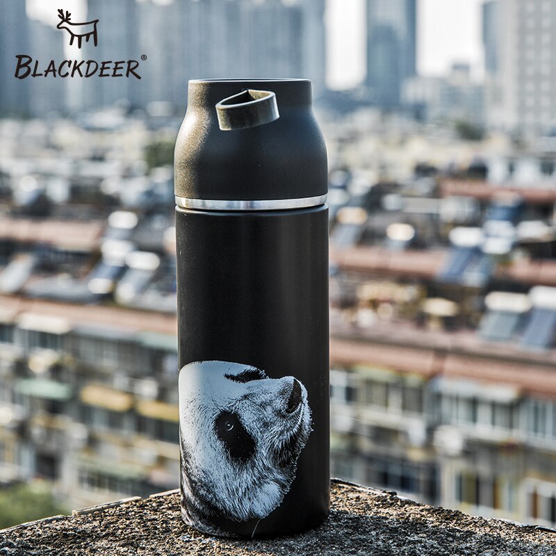 Blackdeer Buitensporten Fles Thermos Beker Met Handvat Dubbele Laag 316 Roestvrij Seel Pixel Dier 3D Thee Water Thermoskan