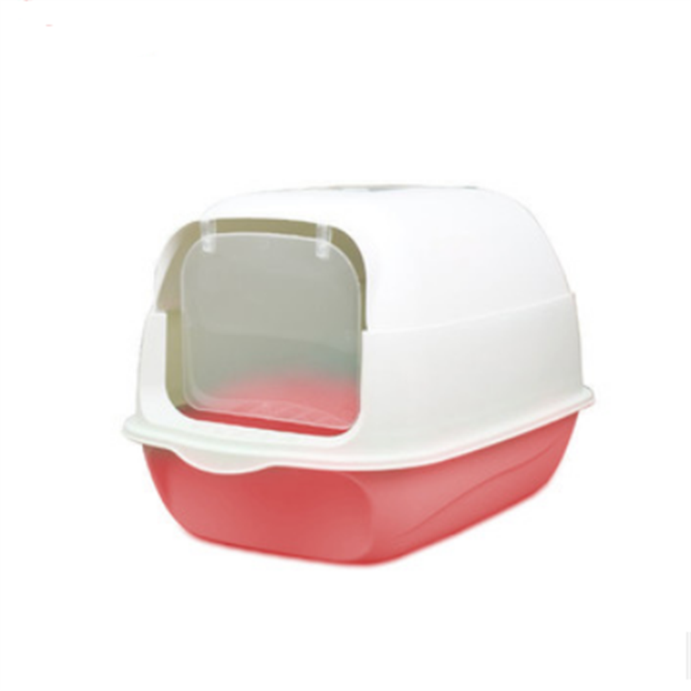 All-enclosed Cat Litter Basin Large Cat Toilet Cat Litter Basin Anti-smelly Cat Litter Basin Anti-splashing Cat Litter Basin: Pink