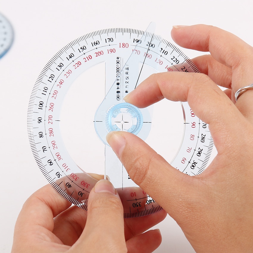 1PC Transparent Plastic 360 Degree Diameter 10cm Protractor Ruler Angle Finder for Office Protractors