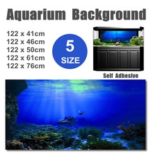 5 Size High Glossy Aquarium Background Seabed Wreck PVC Aquarium Background Poster Fish Tank Decorations Landscape Self Adhesive